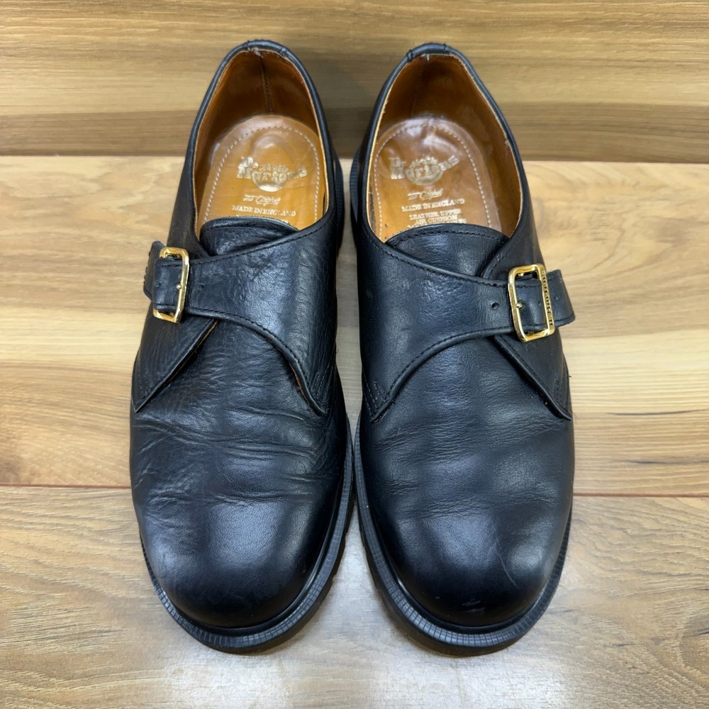Dr Martens Vintage Y2K Monk Strap Oxfords Womens 8 UK 6 Black Lug Chunky ENGLAND